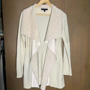 Medium, Derek Hart, faux shearling, faux suede, open front cardigan